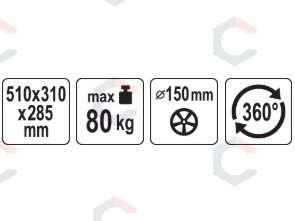 Sodo sėdynė su ratukais | su daiktadėže | 360° (90230) 6 Sodo sėdynė su ratukais | su daiktadėže | 360° (90230) 6