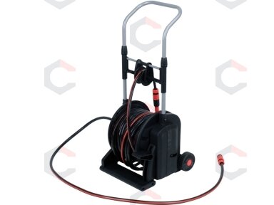 Sodo žarna ritėje su vežimėliu | automatinis vyniojimas | 25 m (YT-90120) Sodo žarna ritėje su vežimėliu | automatinis vyniojimas | 25 m (YT-90120)