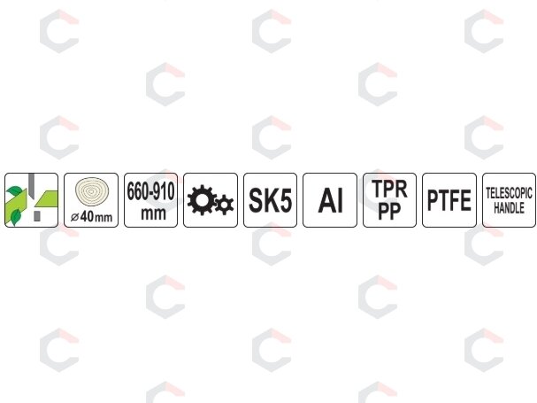 Sodo sekatorius teleskopinis | su pavaros mechanizmu | 660–910 mm, Ø40 mm (YT-88291) 5 Sodo sekatorius teleskopinis | su pavaros mechanizmu | 660–910 mm, Ø40 mm (YT-88291) 5