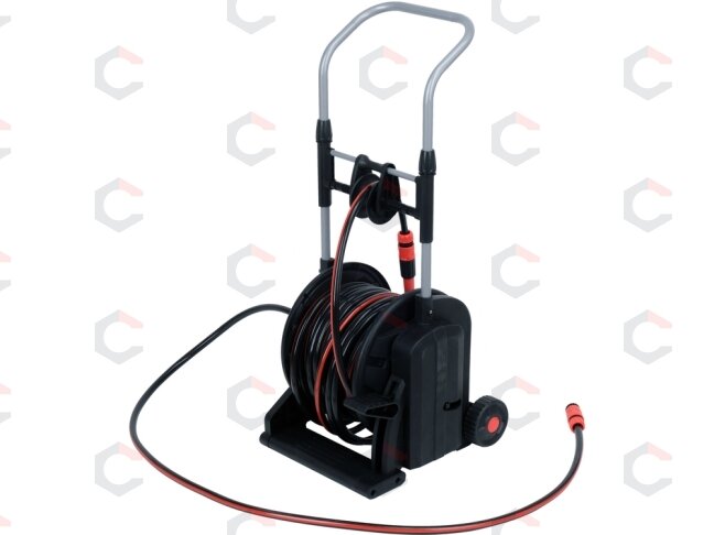 Sodo žarna ritėje su vežimėliu | automatinis vyniojimas | 25 m (YT-90120) 1 Sodo žarna ritėje su vežimėliu | automatinis vyniojimas | 25 m (YT-90120) 1