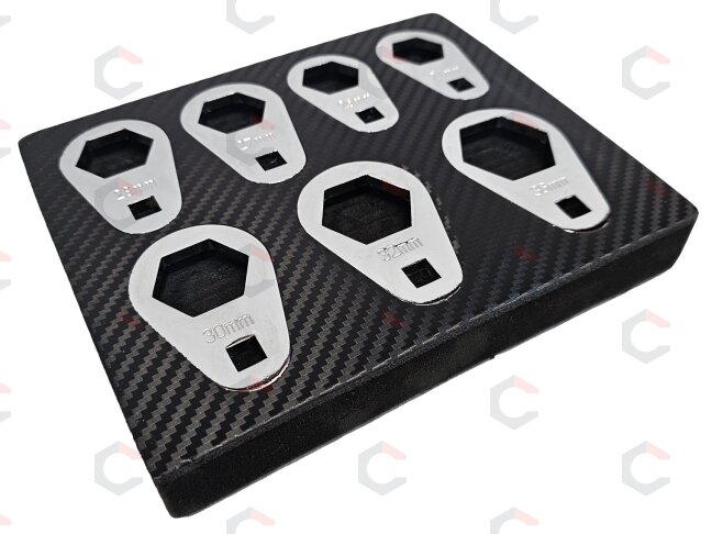 Šoninių adapterinių raktų rinkinys | dėkle | 12,5 mm (1/2") | 24 - 36 mm | 7 vnt. (SK8297S)