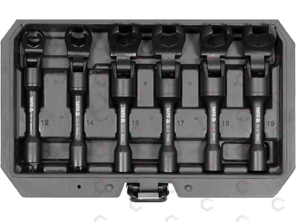 Specialių galvučių rinkinys | šarnyrinės | varnos koja | 10 mm (3/8") | 12 - 19 mm (YT-01440) 2 Specialių galvučių rinkinys | šarnyrinės | varnos koja | 10 mm (3/8") | 12 - 19 mm (YT-01440) 2
