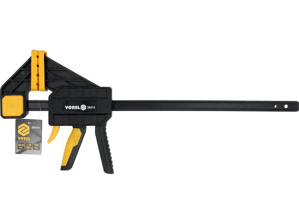 Greito užspaudimo staliaus spaustuvas VOREL | 300 × 80 mm | 150 kg (38414) 3