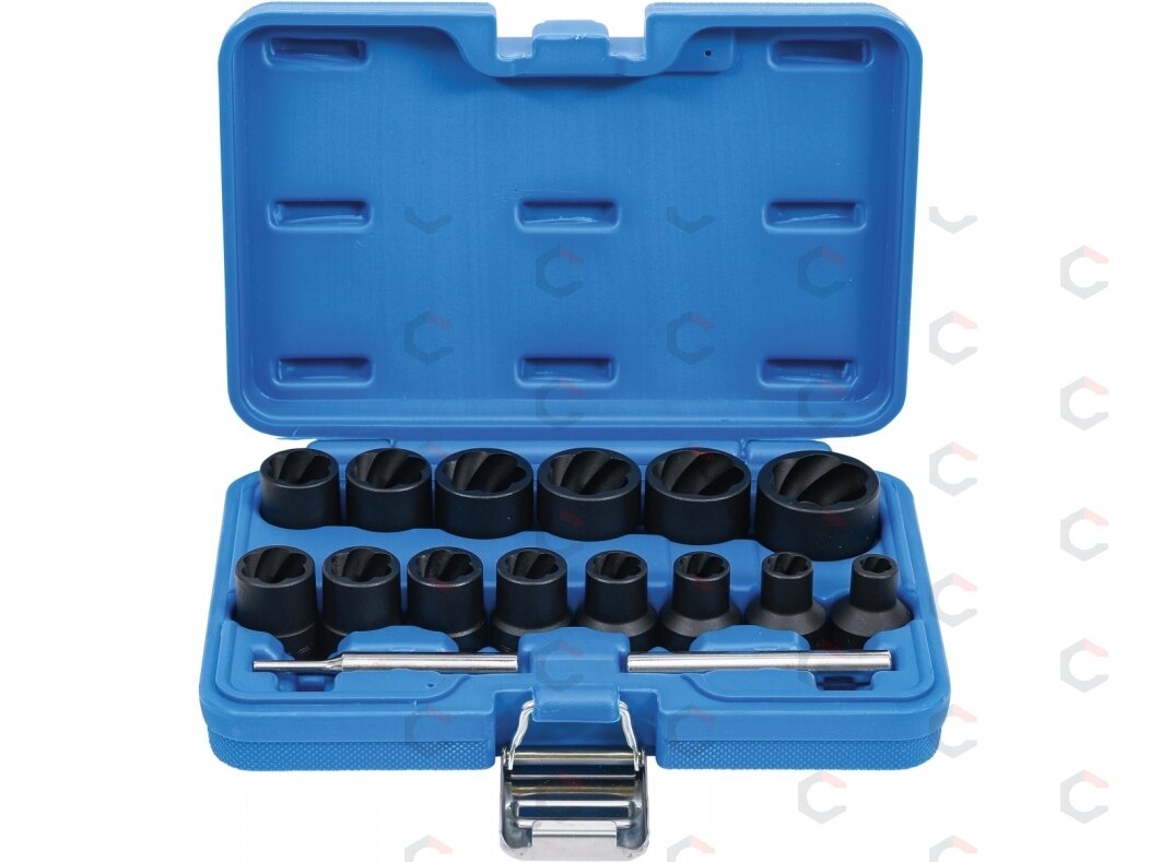 Specialus galvučių rinkinys – sraigtiniai ištraukikliai CR-MO – 1/2" | 8–27 mm | 16 vnt. (5269) Specialus galvučių rinkinys – sraigtiniai ištraukikliai CR-MO – 1/2" | 8–27 mm | 16 vnt. (5269)