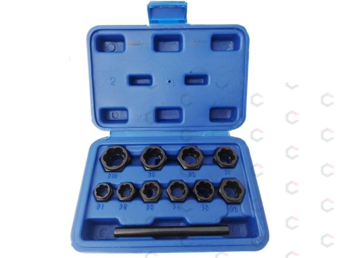 Specialus galvučių rinkinys / sraigtiniai ištraukikliai | 9 - 19 mm | 11 vnt. (SK201615) Specialus galvučių rinkinys / sraigtiniai ištraukikliai | 9 - 19 mm | 11 vnt. (SK201615)