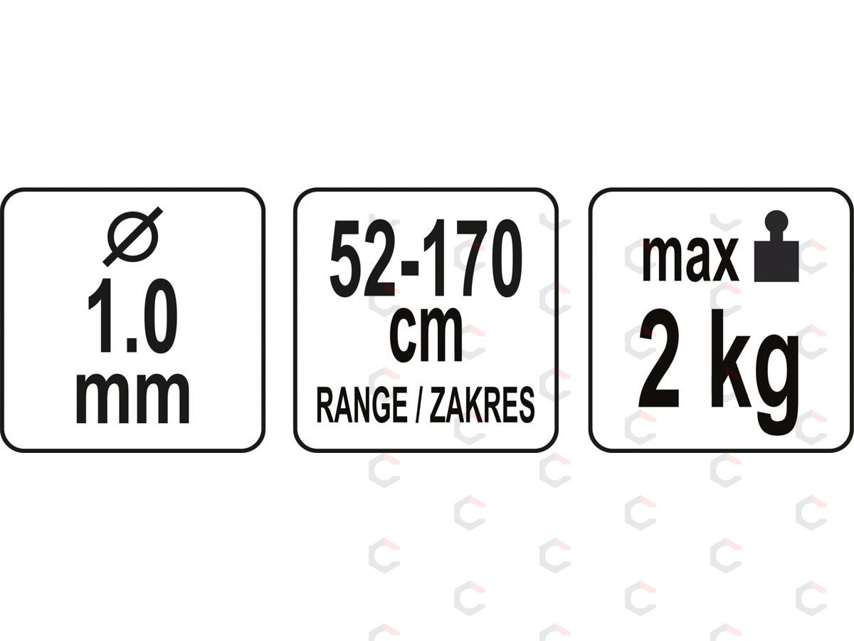 Spyruoklinis trosas įrankiams | apsauga nuo kritimo | 52–170 cm | 2 kg (YT-74008) 2