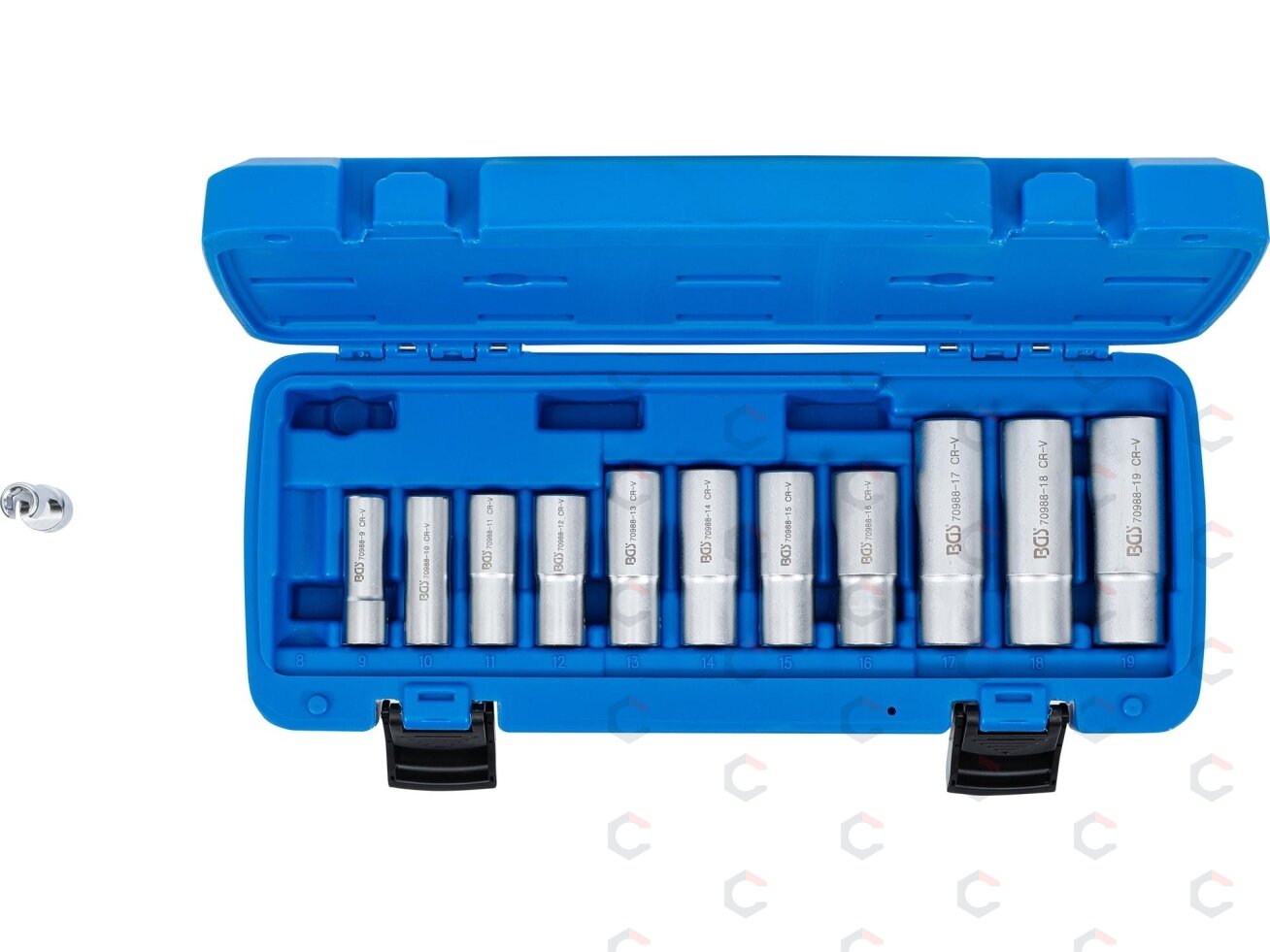 Specializuotų galvučių rinkinys su išpjova | 10 mm (3/8") | 8 - 19 mm | 12 vnt. (70988) 4