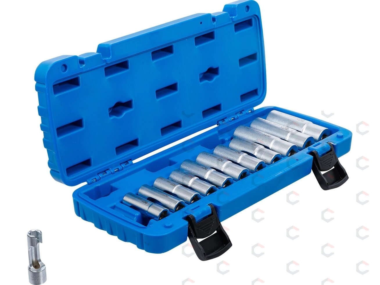 Specializuotų galvučių rinkinys su išpjova | 10 mm (3/8") | 8 - 19 mm | 12 vnt. (70988)