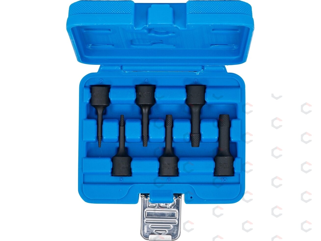 Specialus antgalių rinkinys / sraigtiniai ištraukikliai | 10 mm (3/8") | 2 - 10 mm | 6 vnt. (5281) 4 Specialus antgalių rinkinys / sraigtiniai ištraukikliai | 10 mm (3/8") | 2 - 10 mm | 6 vnt. (5281) 4