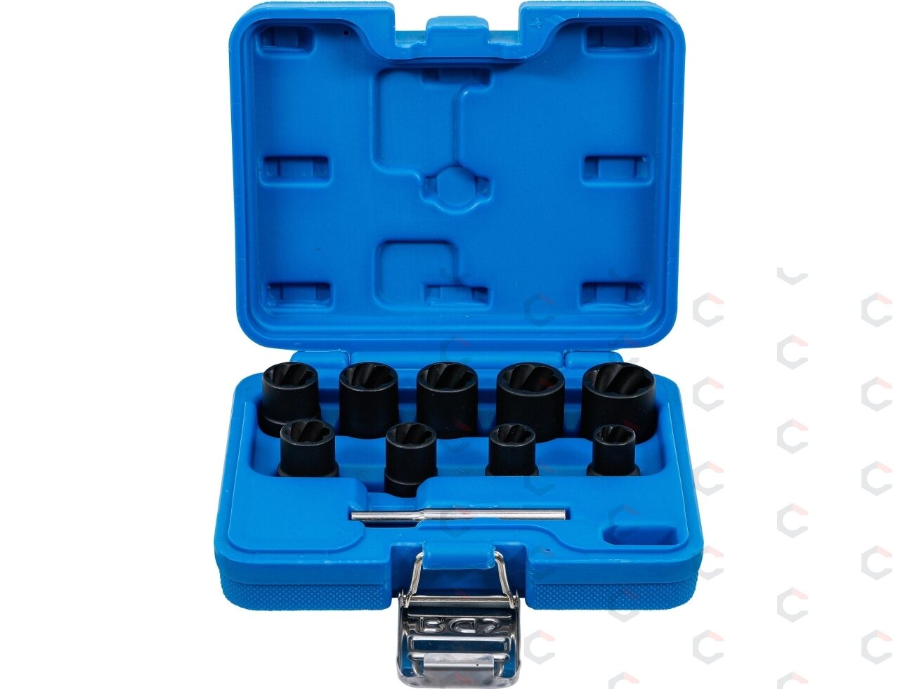 Specialus galvučių rinkinys / sraigtiniai ištraukikliai | 10 mm (3/8") | 10 - 19 mm | 10 vnt. (5265) Specialus galvučių rinkinys / sraigtiniai ištraukikliai | 10 mm (3/8") | 10 - 19 mm | 10 vnt. (5265)