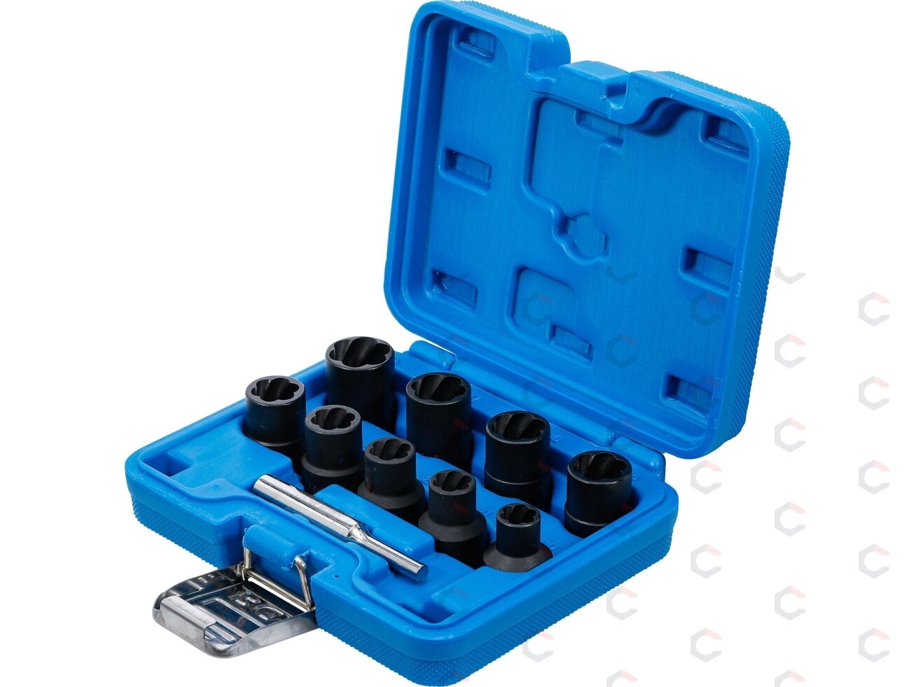 Specialus galvučių rinkinys / sraigtiniai ištraukikliai | 12,5 mm (1/2") | 10 - 19 mm | 10 vnt. (5266) 2 Specialus galvučių rinkinys / sraigtiniai ištraukikliai | 12,5 mm (1/2") | 10 - 19 mm | 10 vnt. (5266) 2
