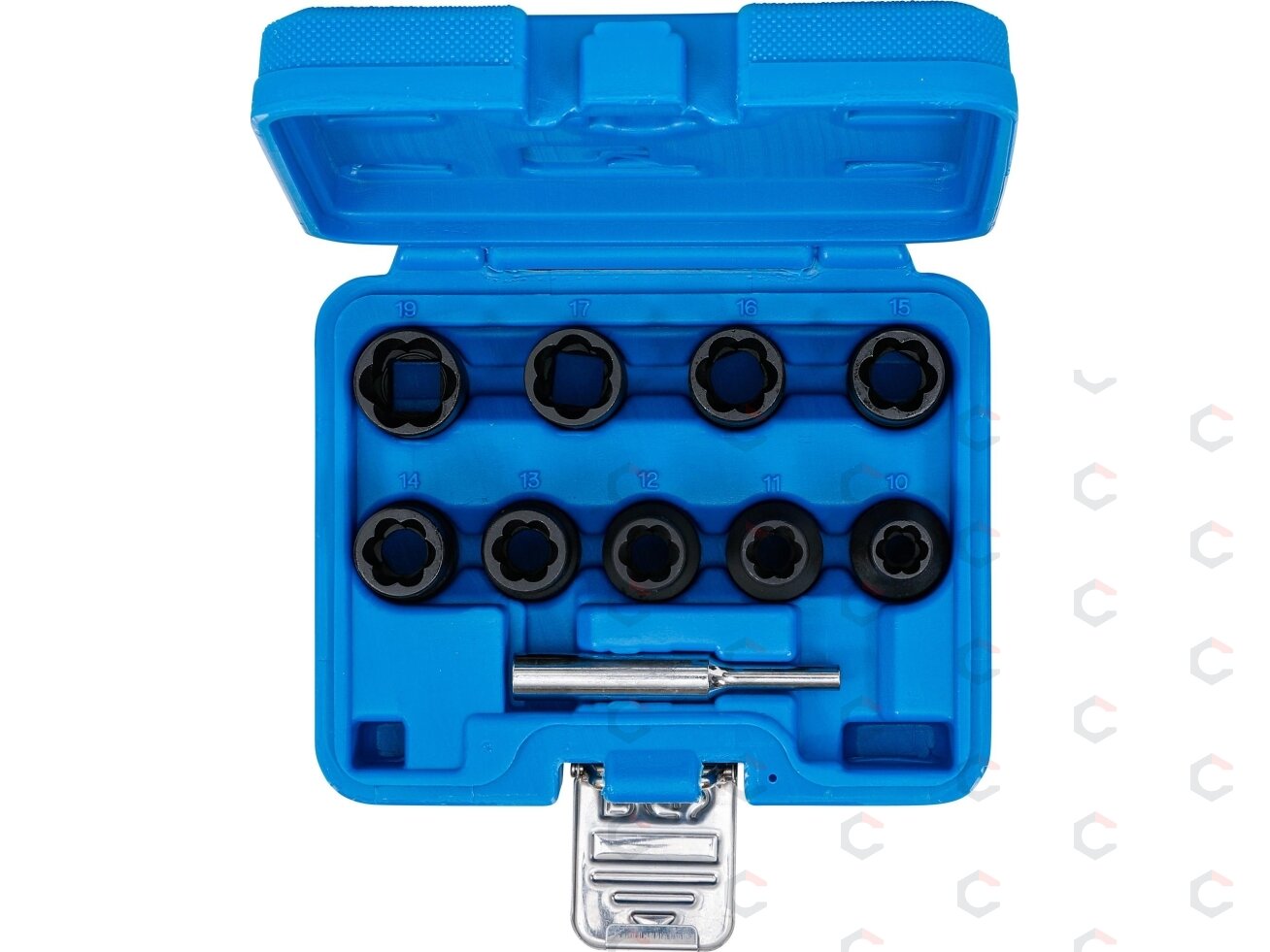Specialus galvučių rinkinys / sraigtiniai ištraukikliai | 12,5 mm (1/2") | 10 - 19 mm | 10 vnt. (5266) 3 Specialus galvučių rinkinys / sraigtiniai ištraukikliai | 12,5 mm (1/2") | 10 - 19 mm | 10 vnt. (5266) 3