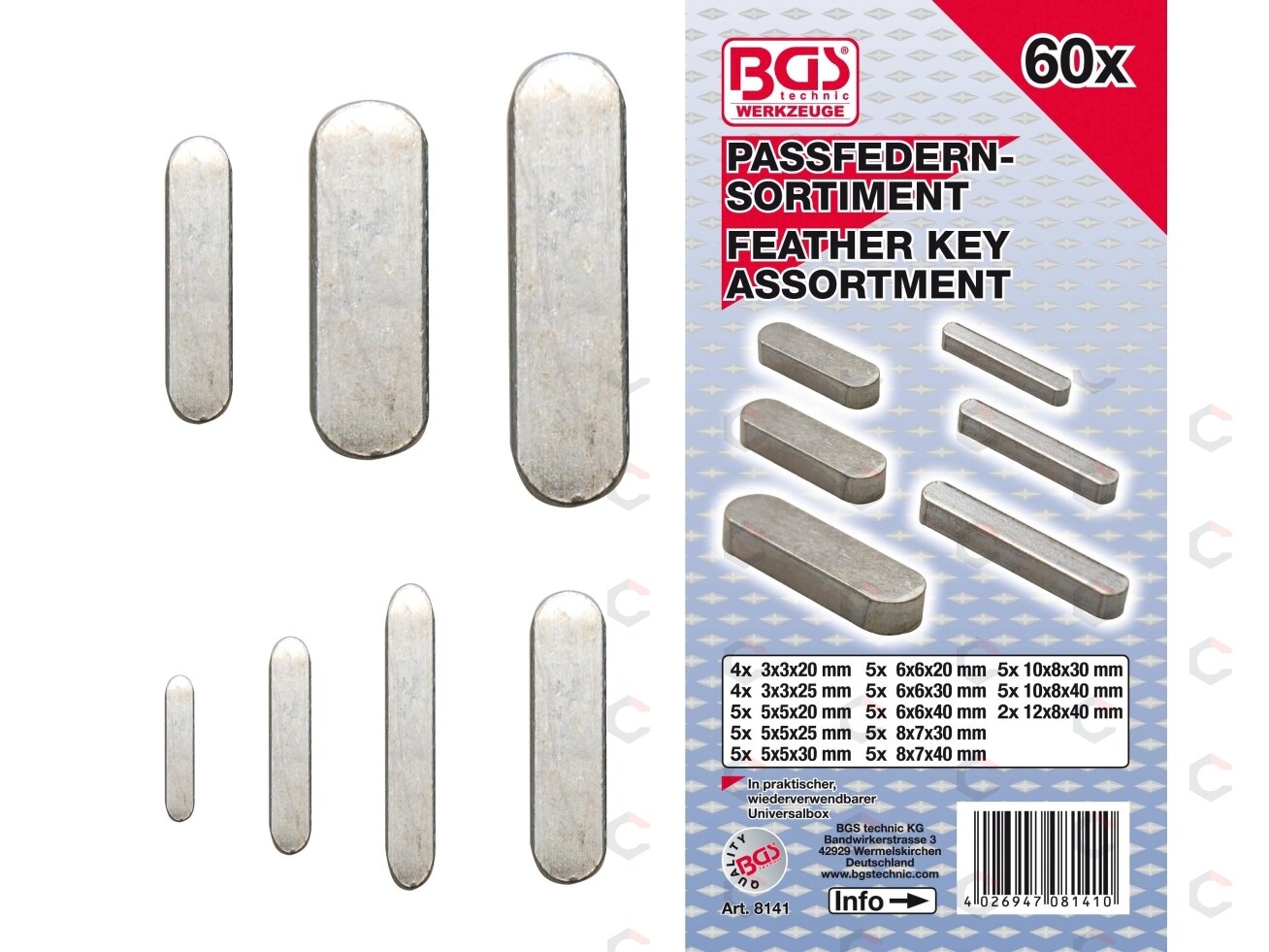 Spraustukų asortimentas | 60 vnt. (8141) 3 Spraustukų asortimentas | 60 vnt. (8141) 3