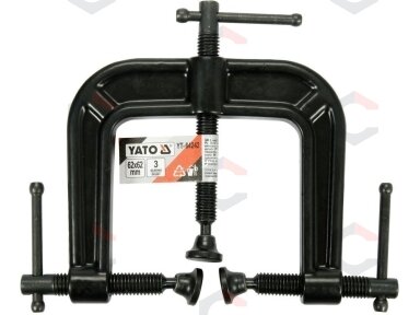 Spaustuvas C tipo | trigubas varžtas | 62 X 62 mm / 2,5"X 2,5" (YT-64242) Spaustuvas C tipo | trigubas varžtas | 62 X 62 mm / 2,5"X 2,5" (YT-64242)