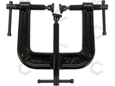 Spaustuvas C tipo | trigubas varžtas | 62 X 62 mm / 2,5"X 2,5" (YT-64242) Spaustuvas C tipo | trigubas varžtas | 62 X 62 mm / 2,5"X 2,5" (YT-64242)