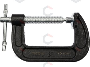 Spaustuvas su varžtu "C" tipo 3", 75 mm (YT-64252) Spaustuvas su varžtu "C" tipo 3", 75 mm (YT-64252)