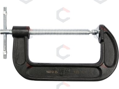 Spaustuvas su varžtu "C" tipo 5", 125 mm (YT-64254) Spaustuvas su varžtu "C" tipo 5", 125 mm (YT-64254)