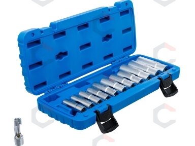 Specializuotų galvučių rinkinys su išpjova | 10 mm (3/8") | 8 - 19 mm | 12 vnt. (70988)
