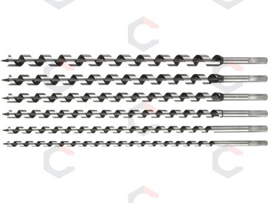 Spiralinių grąžtų rinkinys medžiui | 460 mm / 10-20 mm | 6 vnt. (22466)