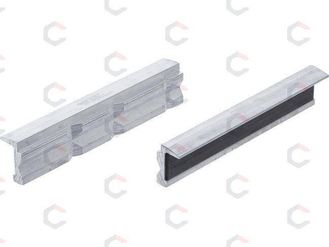Spaustuvų lūpų apsaugos horizontalaus ir vertikalaus profilio | Aliuminis | 150 mm | 2 vnt. (9285) Spaustuvų lūpų apsaugos horizontalaus ir vertikalaus profilio | Aliuminis | 150 mm | 2 vnt. (9285)