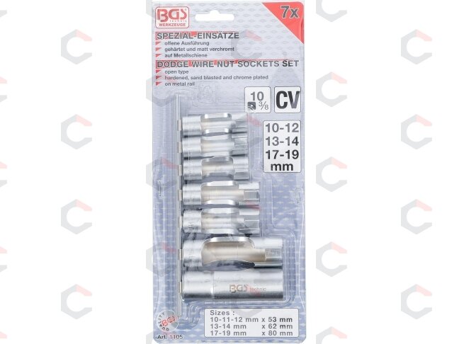 Specialių prapjautų galvučių rinkinys | 3/8″ | 10–19 mm | 7 vnt. (1105) 3
