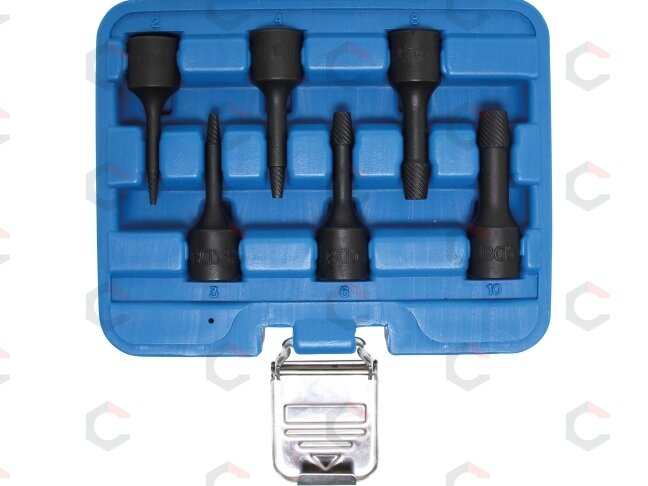 Specialus antgalių rinkinys / sraigtiniai ištraukikliai | 10 mm (3/8") | 2 - 10 mm | 6 vnt. (5281) 7