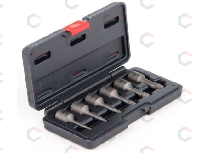 Specialus antgalių rinkinys / sraigtiniai ištraukikliai | 10 mm (3/8") | M2 - M10 mm | 6 vnt (YT-0623) 5 Specialus antgalių rinkinys / sraigtiniai ištraukikliai | 10 mm (3/8") | M2 - M10 mm | 6 vnt (YT-0623) 5