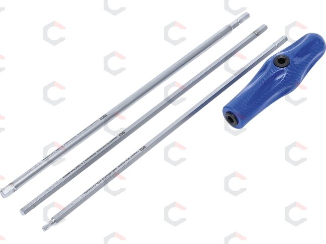 Specialus atsuktuvų rinkinys – T-Star (Torx) / vidinis šešiakampis – 4 vnt. | 300 mm (7840) Specialus atsuktuvų rinkinys – T-Star (Torx) / vidinis šešiakampis – 4 vnt. | 300 mm (7840)