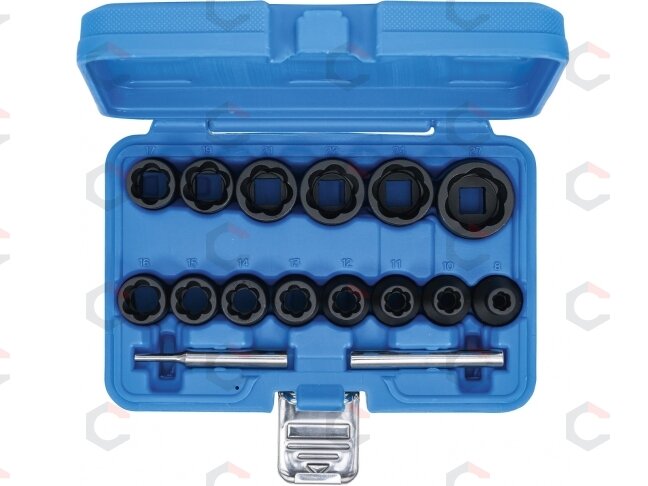Specialus galvučių rinkinys – sraigtiniai ištraukikliai CR-MO – 1/2" | 8–27 mm | 16 vnt. (5269) 3 Specialus galvučių rinkinys – sraigtiniai ištraukikliai CR-MO – 1/2" | 8–27 mm | 16 vnt. (5269) 3
