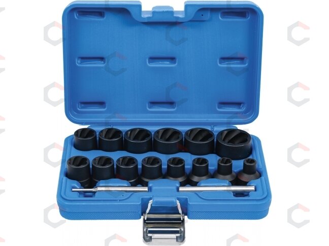 Specialus galvučių rinkinys – sraigtiniai ištraukikliai CR-MO – 1/2" | 8–27 mm | 16 vnt. (5269) Specialus galvučių rinkinys – sraigtiniai ištraukikliai CR-MO – 1/2" | 8–27 mm | 16 vnt. (5269)