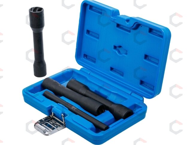 Specialus galvučių rinkinys / sraigtiniai ištraukikliai | Ilgos | 12,5 mm (1/2") | 17 - 21 mm | 4 vnt. (5264) 2 Specialus galvučių rinkinys / sraigtiniai ištraukikliai | Ilgos | 12,5 mm (1/2") | 17 - 21 mm | 4 vnt. (5264) 2