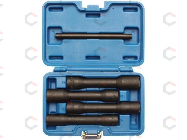 Specialus galvučių rinkinys / sraigtiniai ištraukikliai | Ilgos | 12,5 mm (1/2") | 17 - 22 mm | 5 vnt. (5262) 6 Specialus galvučių rinkinys / sraigtiniai ištraukikliai | Ilgos | 12,5 mm (1/2") | 17 - 22 mm | 5 vnt. (5262) 6