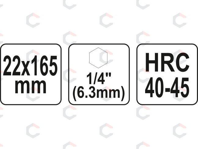 Spiralinis grąžtas medžiui | su hex (1/4") galu | 22 mm (YT-44686) 3