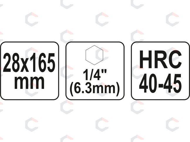 Spiralinis grąžtas medžiui | su hex (1/4") galu | 28 mm (YT-44688) 3 Spiralinis grąžtas medžiui | su hex (1/4") galu | 28 mm (YT-44688) 3