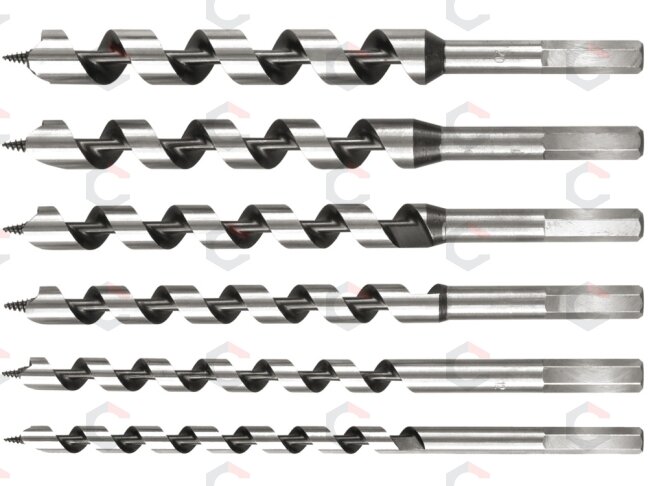 Spiralinių grąžtų rinkinys medžiui | 230 mm | 10-20mm | 6 vnt. (22465) Spiralinių grąžtų rinkinys medžiui | 230 mm | 10-20mm | 6 vnt. (22465)