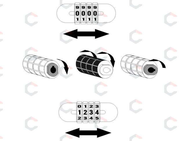 Spyna dviračiui su kodu 10x120cm (77845) 8 Spyna dviračiui su kodu 10x120cm (77845) 8
