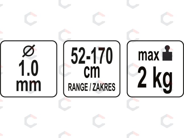 Spyruoklinis trosas įrankiams | apsauga nuo kritimo | 52–170 cm | 2 kg (YT-74008) 2