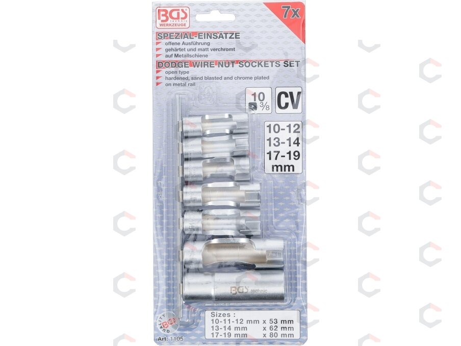 Specialių prapjautų galvučių rinkinys | 3/8″ | 10–19 mm | 7 vnt. (1105) 3