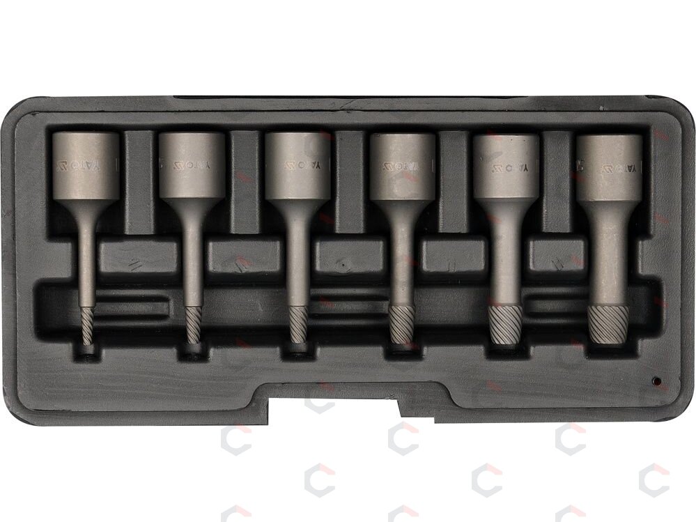 Specialus antgalių rinkinys / sraigtiniai ištraukikliai | 10 mm (3/8") | M2 - M10 mm | 6 vnt (YT-0623) Specialus antgalių rinkinys / sraigtiniai ištraukikliai | 10 mm (3/8") | M2 - M10 mm | 6 vnt (YT-0623)