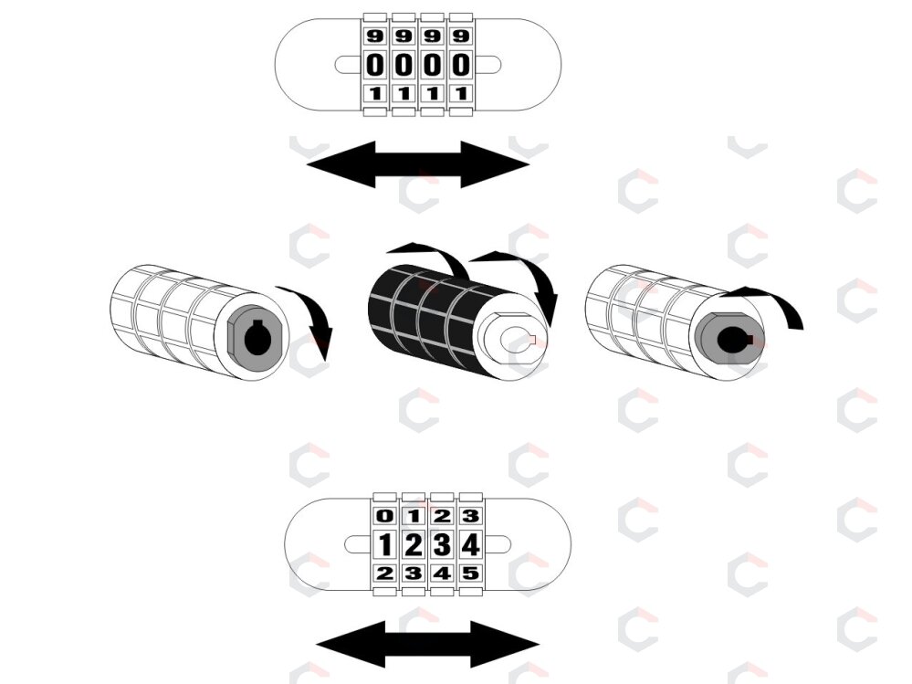 Spyna dviračiui su kodu 10x120cm (77845) 2 Spyna dviračiui su kodu 10x120cm (77845) 2