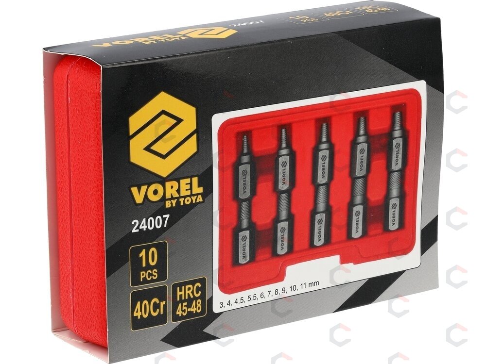 Sraigtiniai ištraukikliai | sugadintiems Hex/Torx/Spline | 3–11 mm | 10 vnt. (24007) 3 Sraigtiniai ištraukikliai | sugadintiems Hex/Torx/Spline | 3–11 mm | 10 vnt. (24007) 3