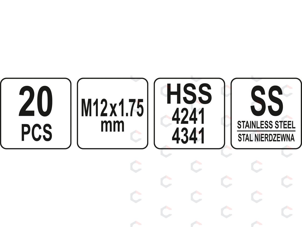Sriegio remonto rinkinys | M12 x 1.75 | 30 vnt. (YT-17635) 3 Sriegio remonto rinkinys | M12 x 1.75 | 30 vnt. (YT-17635) 3