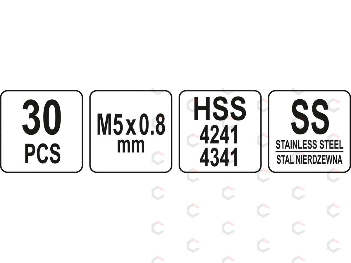 Sriegio remonto rinkinys | M5 x 0.8 | 30 vnt. (YT-17631) 3 Sriegio remonto rinkinys | M5 x 0.8 | 30 vnt. (YT-17631) 3