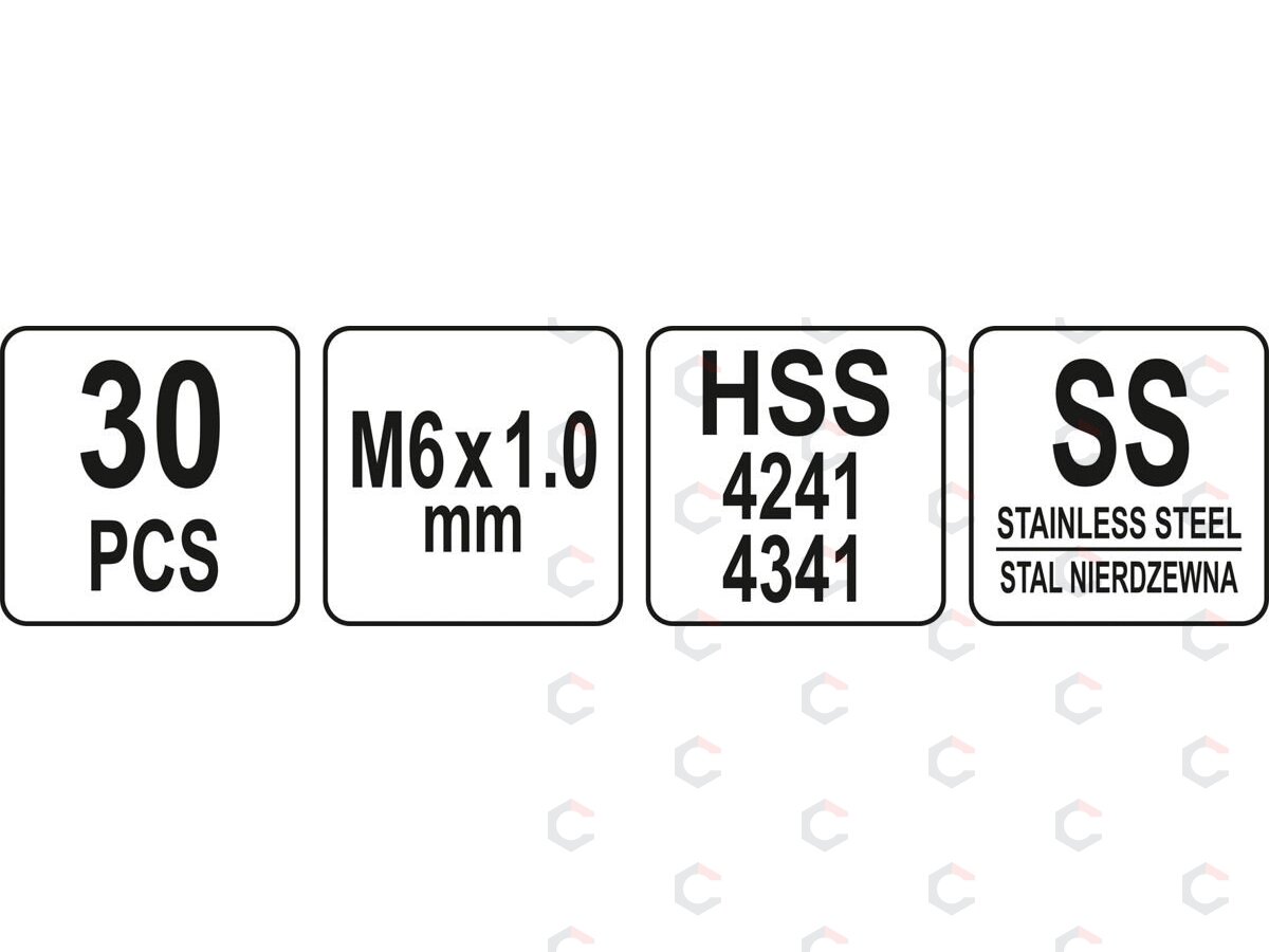 Sriegio remonto rinkinys | M6 x 1.00 | 30 vnt. (YT-17632) 3 Sriegio remonto rinkinys | M6 x 1.00 | 30 vnt. (YT-17632) 3