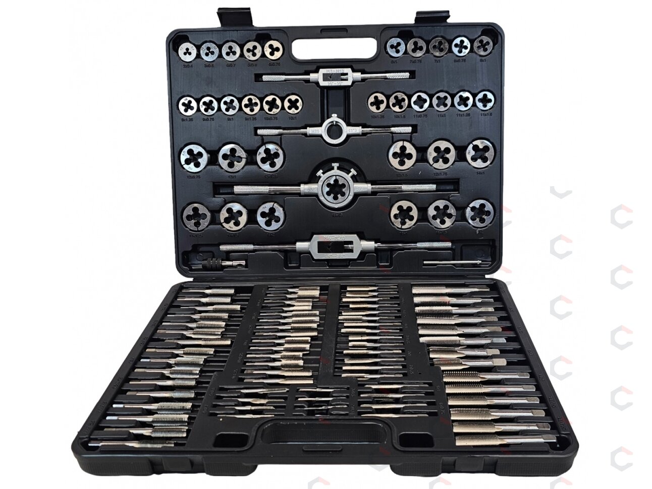 Sriegiklių ir sriegpjovių komplektas | M2 - M18 | 110 vnt. (ES-68110) 1 Sriegiklių ir sriegpjovių komplektas | M2 - M18 | 110 vnt. (ES-68110) 1