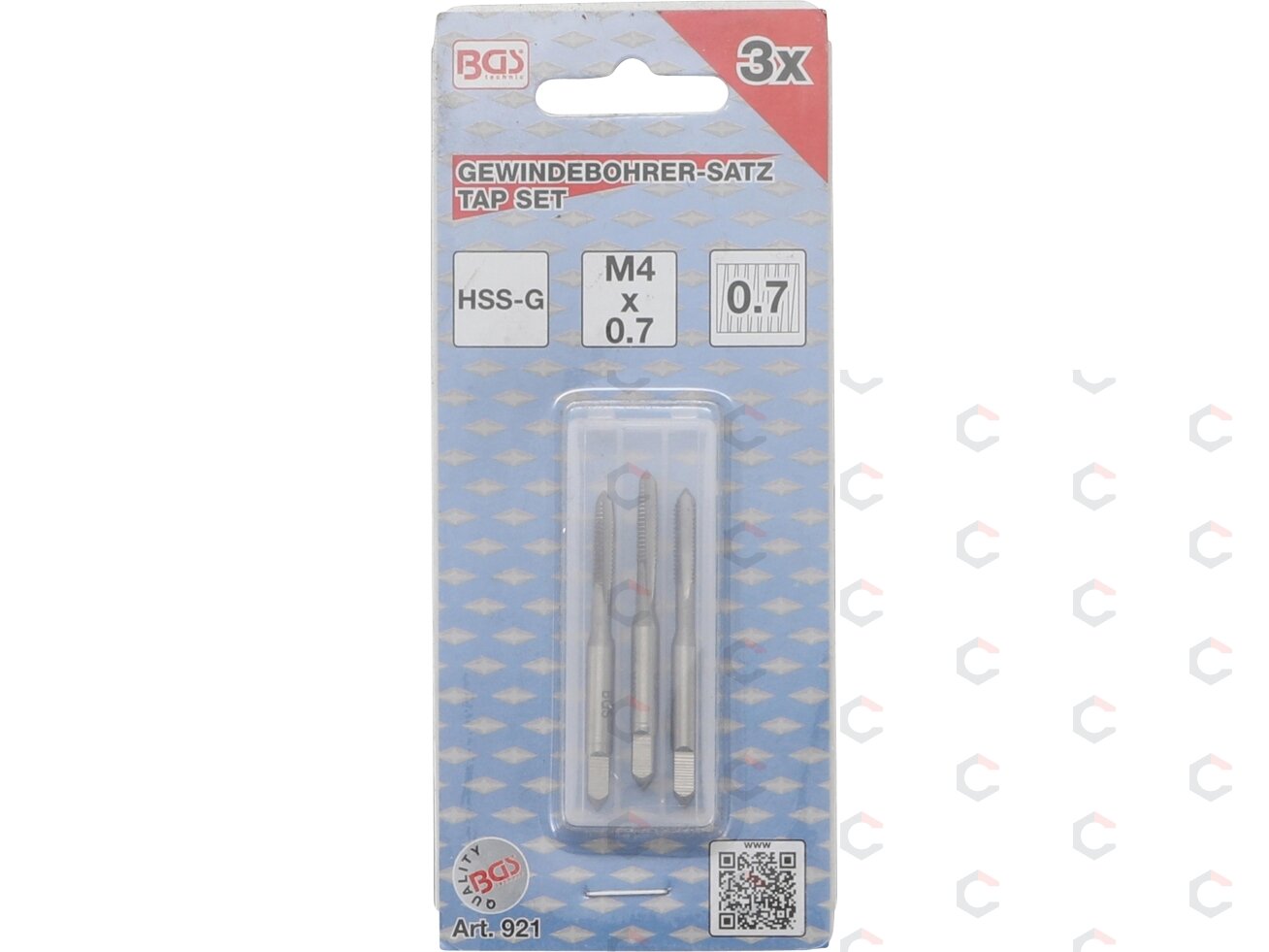 Sriegikliai | pirmas / vidurinis / galutinis sriegimas | M4 x 0.7 | 3 vnt. (921) 3 Sriegikliai | pirmas / vidurinis / galutinis sriegimas | M4 x 0.7 | 3 vnt. (921) 3