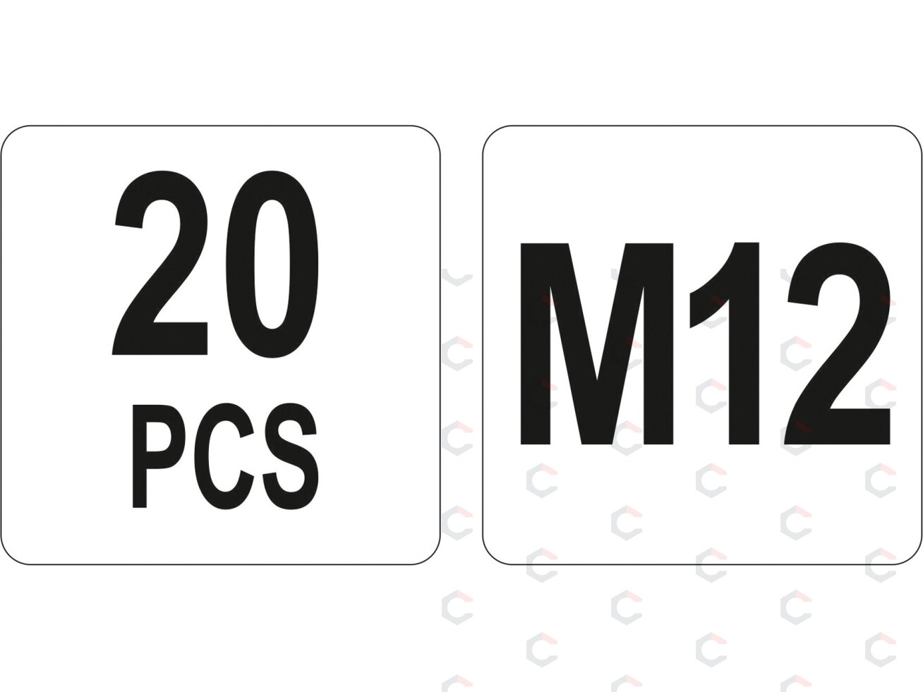 Srieginės kniedės plieninės | M12/20 vnt. (YT-36476) 2