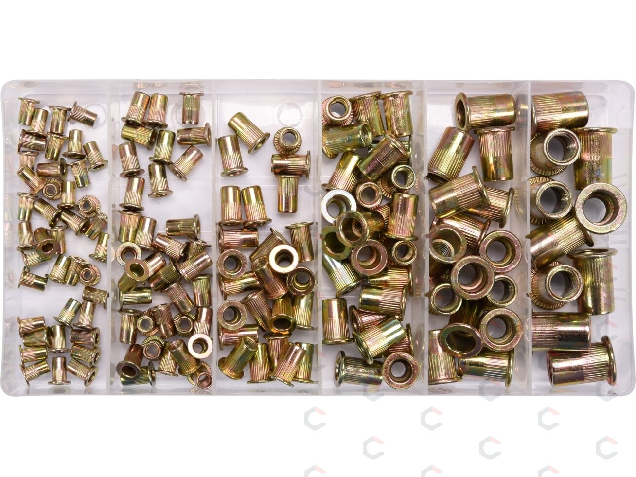 Srieginės kniedės | plieninės | M3-M10 | 150 vnt. (SK01099) Srieginės kniedės | plieninės | M3-M10 | 150 vnt. (SK01099)