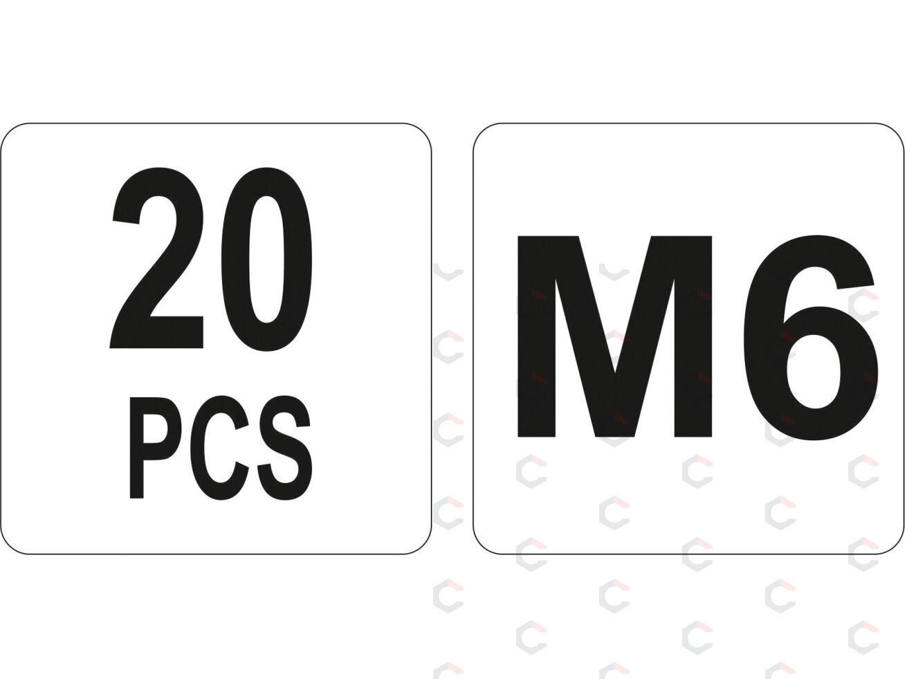Srieginės kniedės plieninės | M6/20 vnt. (YT-36473) 2 Srieginės kniedės plieninės | M6/20 vnt. (YT-36473) 2