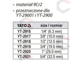 Sriegpjovė | 1" (YT-2920) 1 Sriegpjovė | 1" (YT-2920) 1